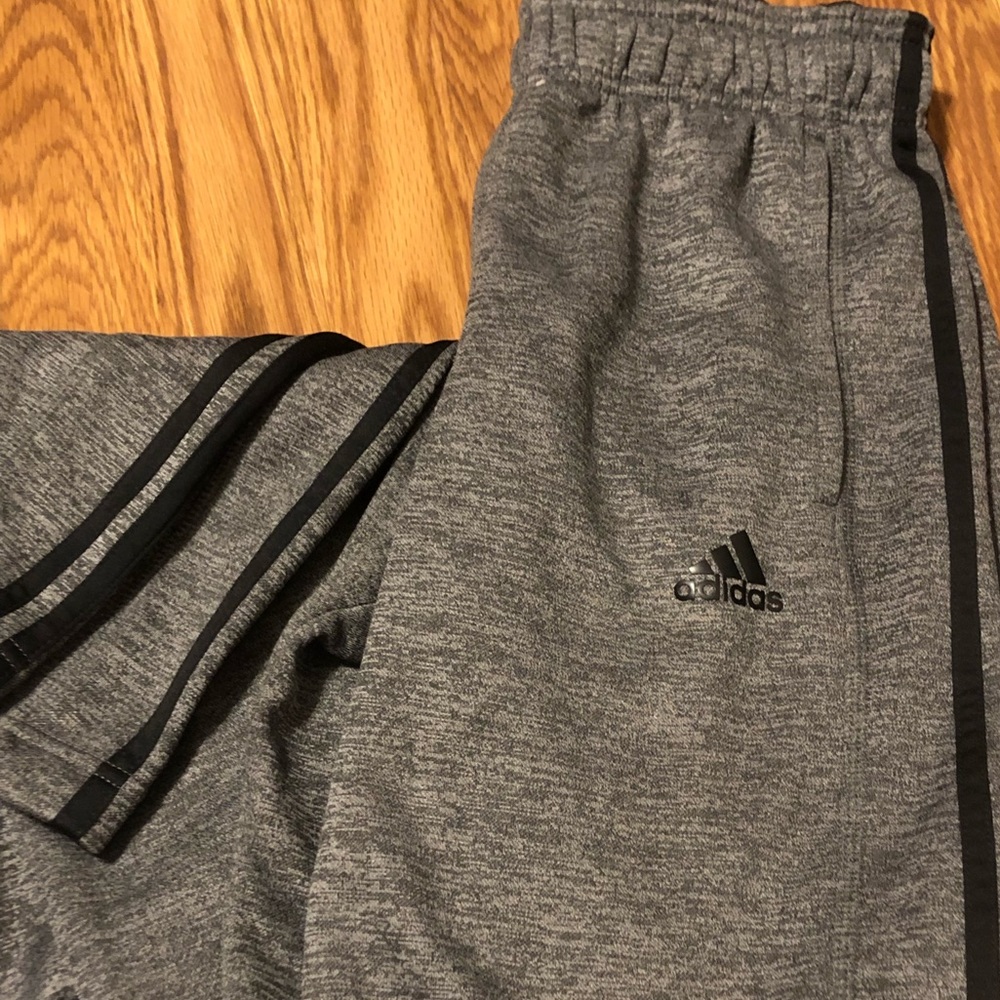 Adidas Gray with Black stripes Climawarm pants S